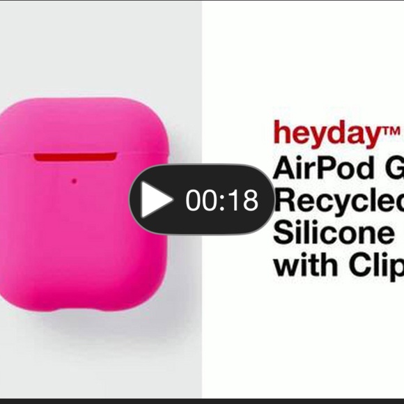 Apple AirPods (1/2 Generation) Recycled Silicone Case with Clip - heyday™ Neon P - Picture 2 of 7